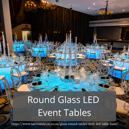 Feature Round Glass LED Event Tables Feature Round Glass LED Event Tables