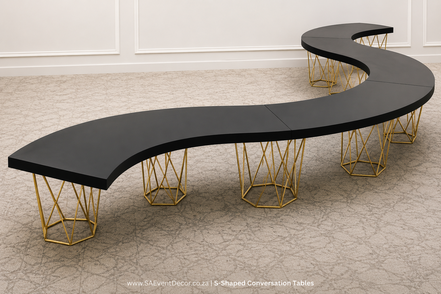 SA Event Decor S shaped Conversation tables in black
