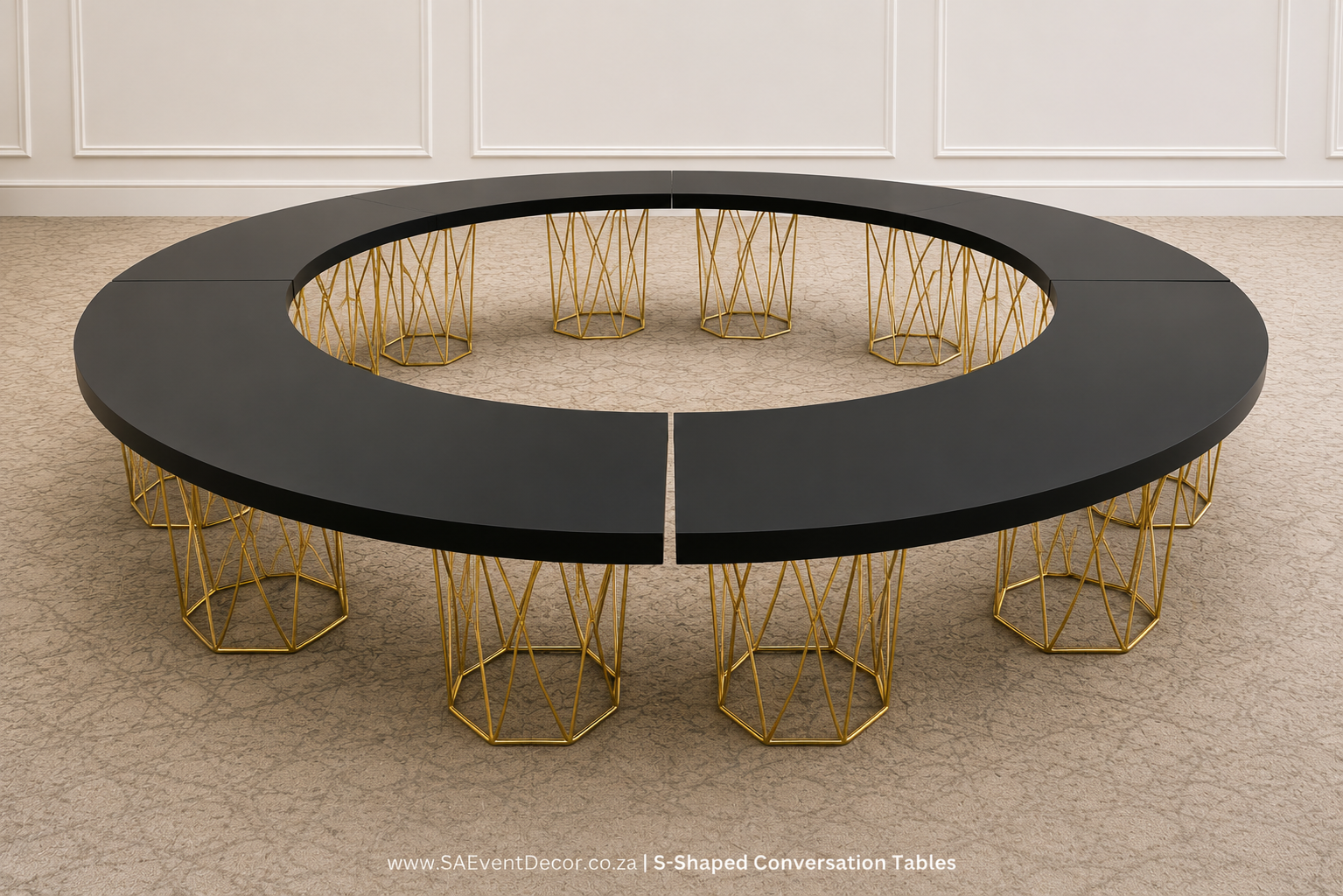 SA Event Decor S shaped Conversation tables round