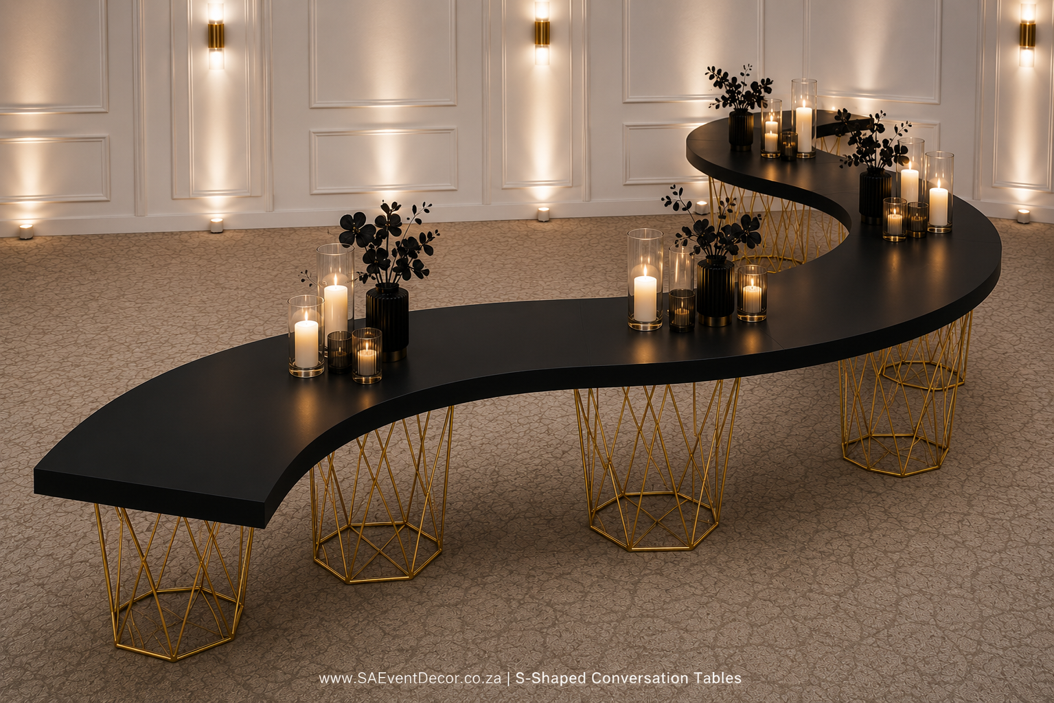 SA Event Decor S shaped Conversation tables