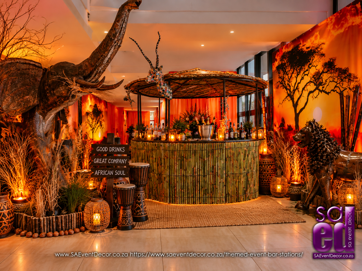 Themed Bar Stations 6 African Themed event Bar station by SA Event Decor