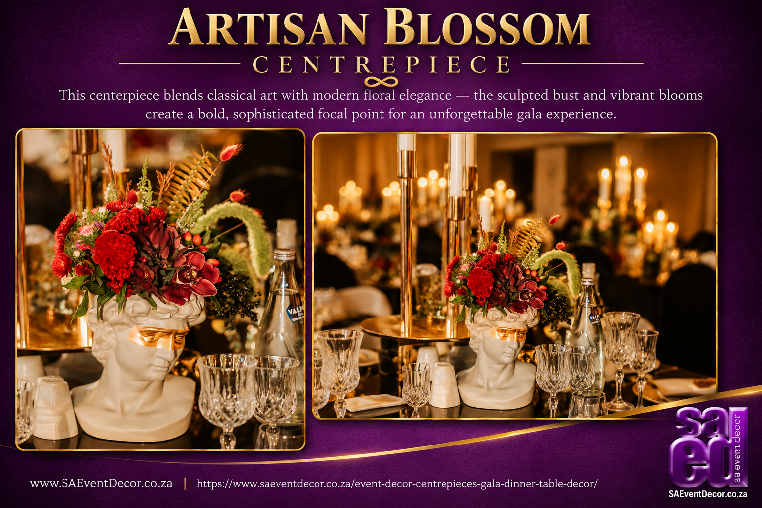 Event Decor Centrepieces & Gala Dinner Table Décor 19 Artisan Blossom Centrepiece