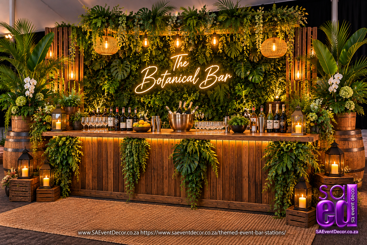Themed Bar Stations 4 Botanical themed bar station by SA Event Decor