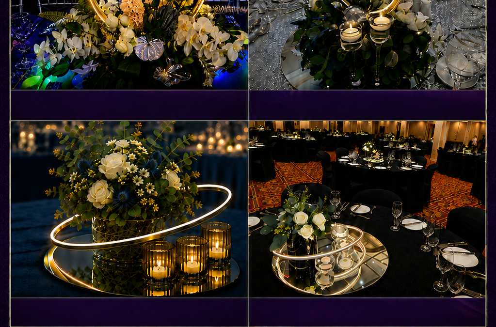 Illuminated Circle Centerpieces for Modern Corporate Events
