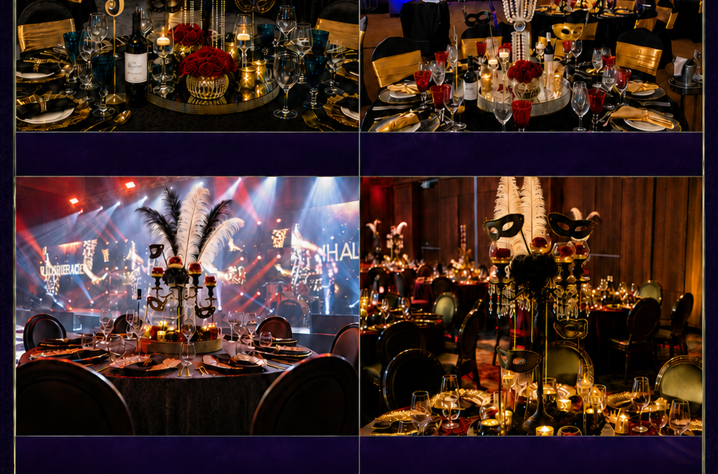 Masquerade Ball Centerpiece Ideas for Gala Dinners and Year-End Functions
