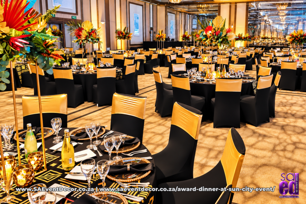 Award dinner at sun city chairs and tables by SA Event Decor 1