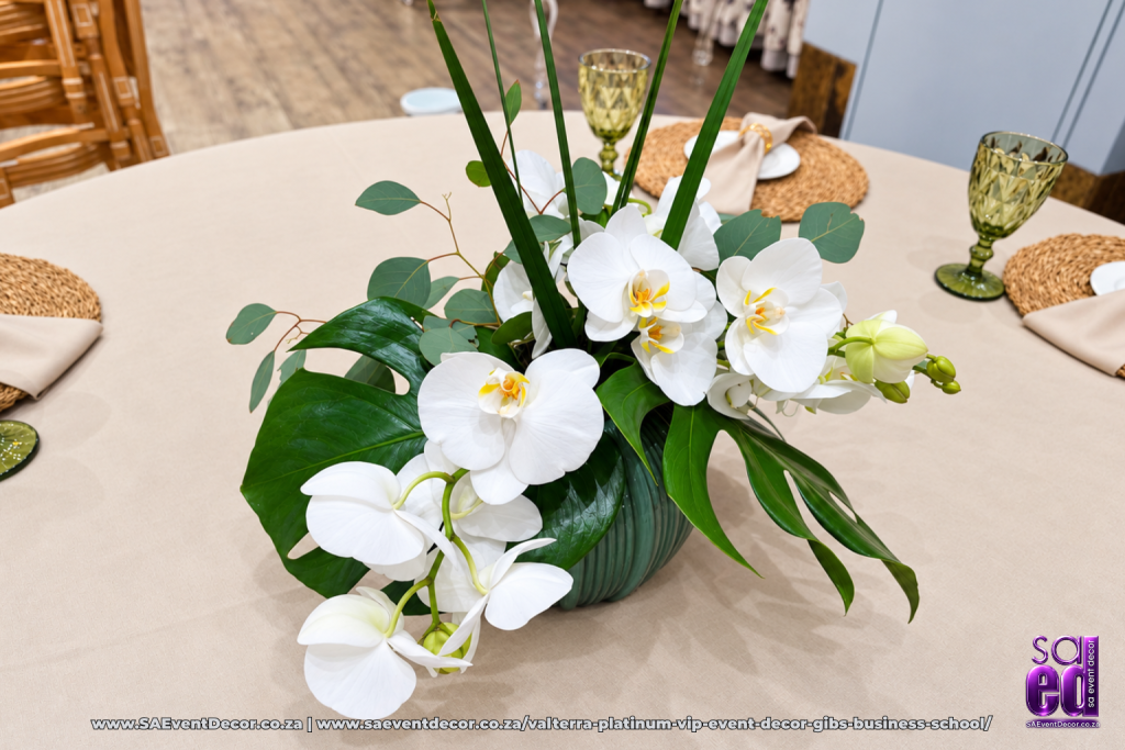 Valterra platinum vip event decor gibs business table set by SA Event Decor