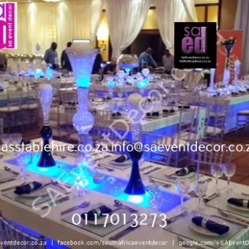 Glass Rectangular Tables With Led Base 7