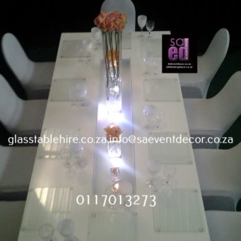 Glass Rectangular Tables With Led Base 13