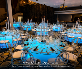 Round Glass LED Event Tables 3