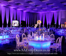 Round Glass LED Event Tables 5