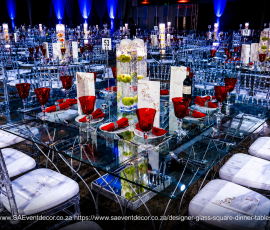 Glass Square Tables With Designer Steel Bases 3