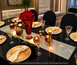 Colour Coded High Gloss Table Rentals 2