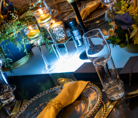 Colour Coded High Gloss Table Rentals 4