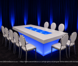 High Gloss Rectangular White Tables With LED Base 4 1347463865