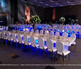 High Gloss Rectangular White Tables With LED Base 1 2011547754