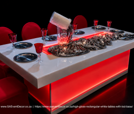 High Gloss Rectangular White Tables With LED Base 2 251329731