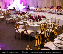 Luxury White Leaf Shaped Table Hire 2