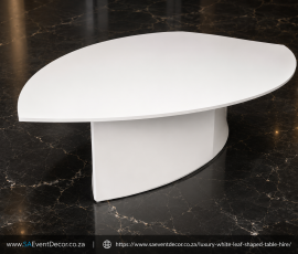 Luxury White Leaf Shaped Table Hire 4