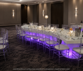 Serpentine S-Shaped LED Table Hire 4