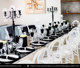 Branded Glass Table Hire 1 3614150723