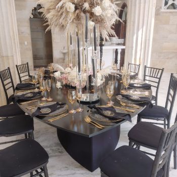 Black Leaf Shaped Tables 1