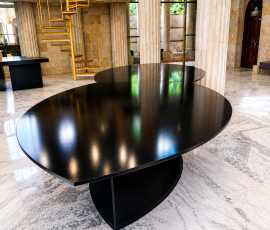 Luxury Black Leaf Shaped Table Hire 1