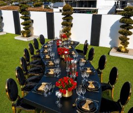 Serpentine S-Shaped Geometric Table Hire 6 3190357116