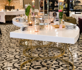 Serpentine S-Shaped Geometric Table Hire 3 688462126