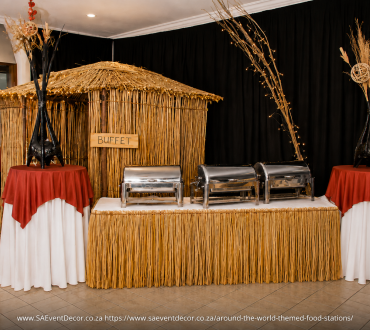 Around the World Food Stations and Harvest Table Décor 18