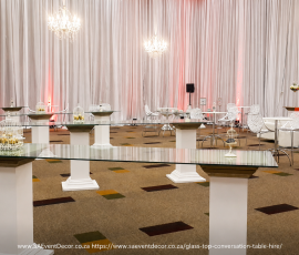 Glass Top Conversation Table Hire Johannesburg | Conference & Cocktail Event Furniture 6