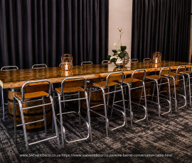 Wine Barrel Conversation Table Hire for Corporate Events 2 629764375