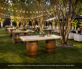 Wine Barrel Conversation Table Hire for Corporate Events 10