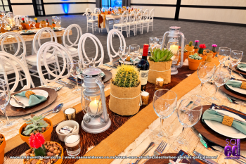 Event case studies Alexforbes awards gala banquet table backdrop by SA Event Decor