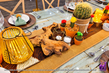 Event case studies Alexforbes awards gala dinner boho cactus table centrepiece by SA Event Decor