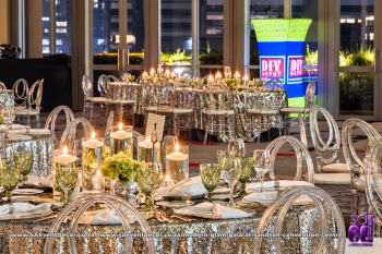 Modern glam gala at Sandton Convention chairs set by SA Event Decor